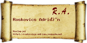 Roskovics Adrián névjegykártya