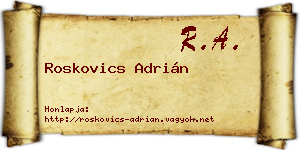 Roskovics Adrián névjegykártya